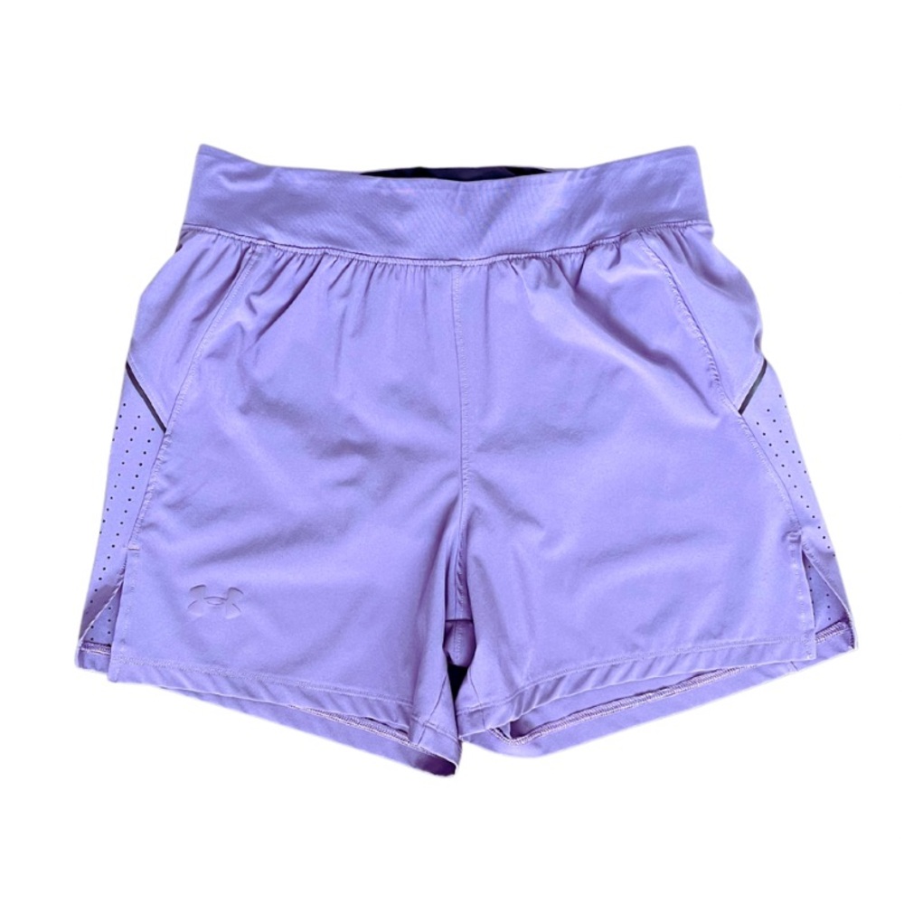 UNDER ARMOUR || WOMEN RUNNING SHORT || LAVENDER W/BLACK LINER